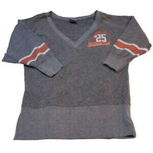 Ladies University Of Miami Sweatshirt - Est. 1925 NCAA Gray - 3/4 sleeves - M